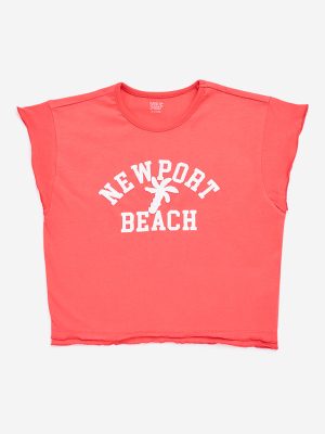 Y&F Kids Red Text Printed Cotton T-Shirt