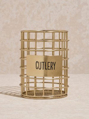 Westside Home Gold Wired Cutlery Holder