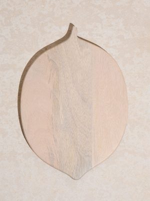 Westside Home Beige Lemon -Shaped Wooden Chopping Board