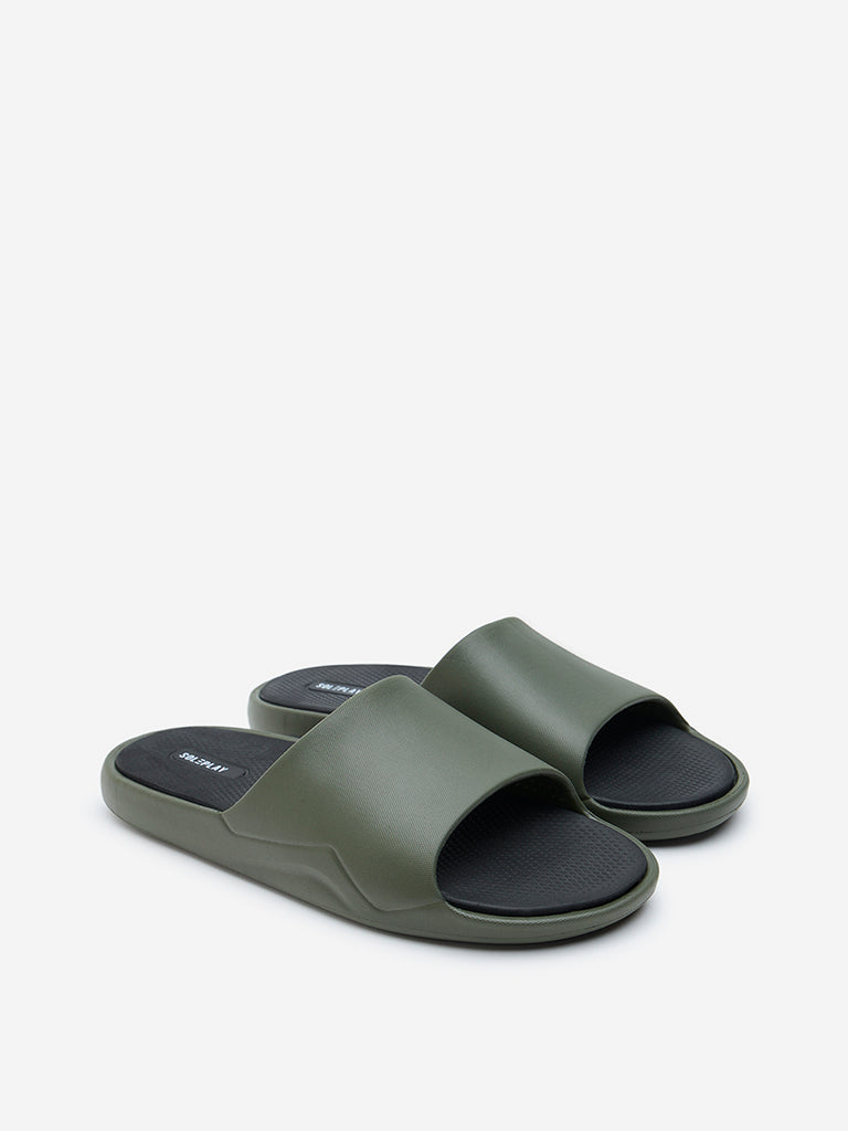 SOLEPLAY Olive Solid Slides - Image 2