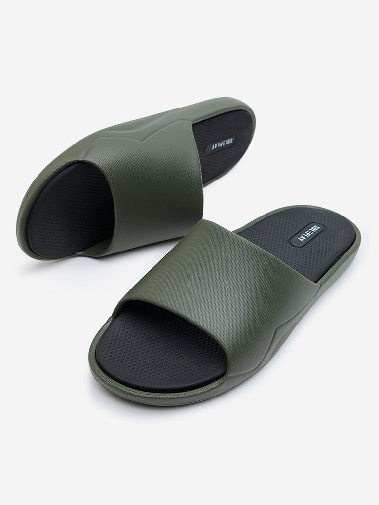 SOLEPLAY Olive Solid Slides - Image 3
