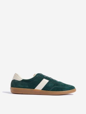 LUNA BLU Green Perforated Lace-Up Sneakers