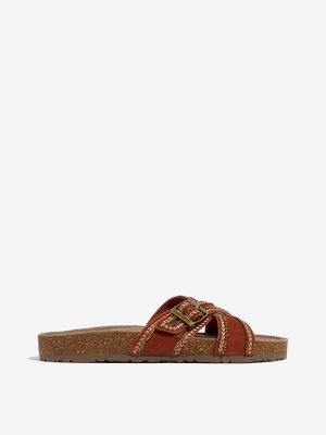 LUNA BLU Rust Criss-Cross Design Slides