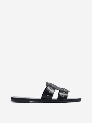 LUNA BLU Black Stud-Detailed Slides