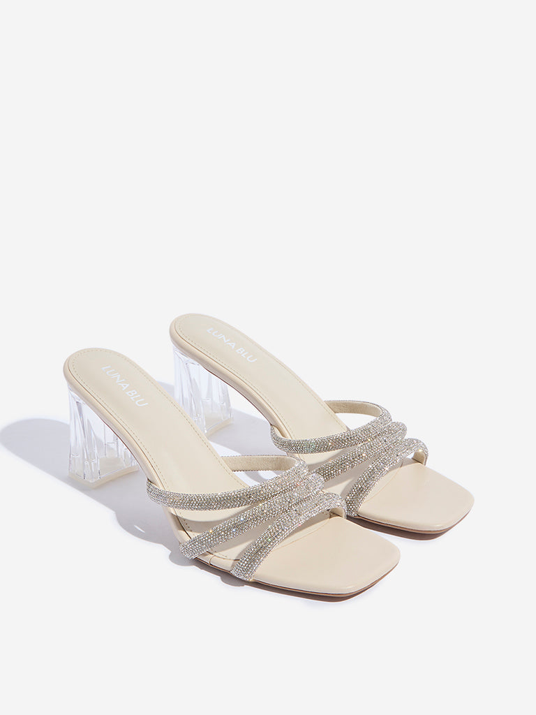 LUNA BLU Ivory Multi-Strap Heel Sandals - Image 2