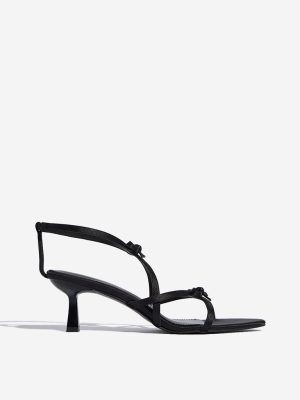 LUNA BLU Black Bow-Detailed Stiletto Heel Sandals