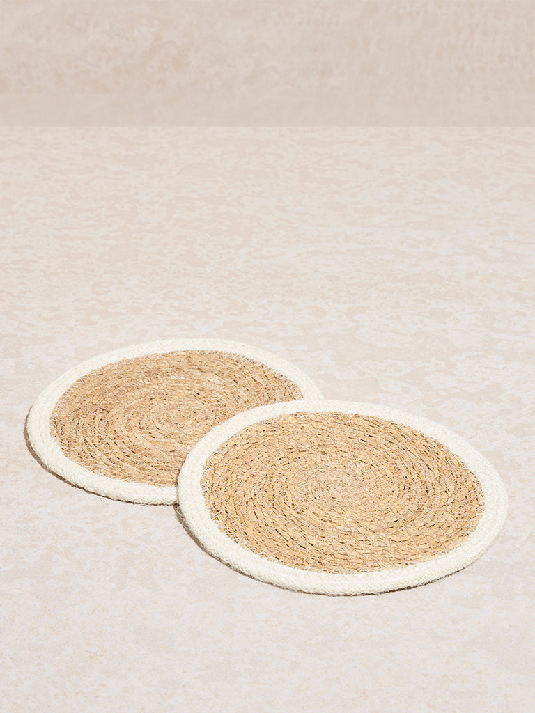 Westside Home Beige Braided Jute Trivet (Set of 2) - Image 2