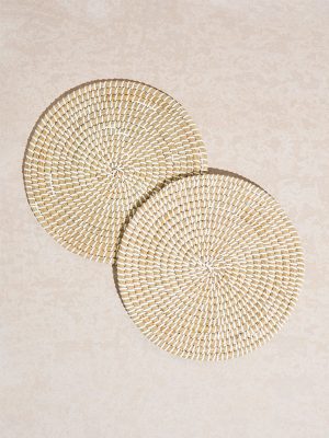 Westside Home White Braided Placemats (Set of 2)