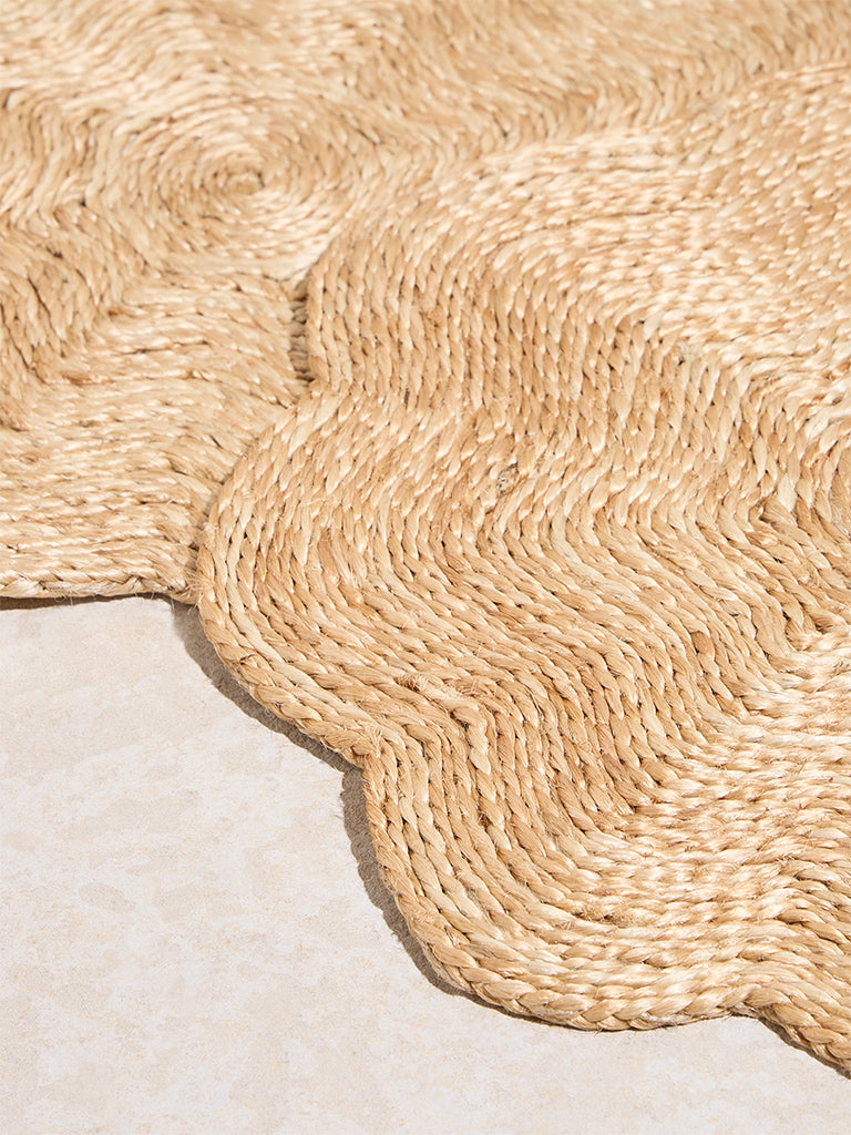 Westside Home Beige Jute Floral Design Placemats (Set of 2) - Image 3