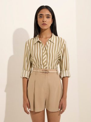 Wardrobe Sage Striped Shirt