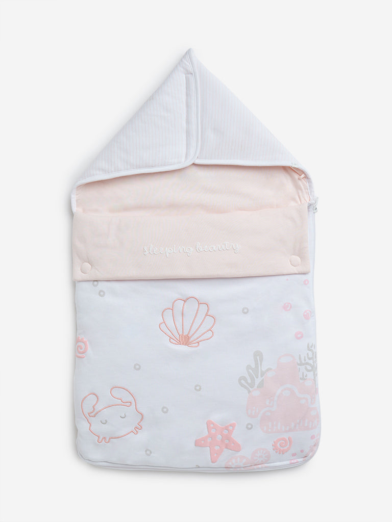 HOP Baby Pink Sea-Themed Cotton Sleeping Bag