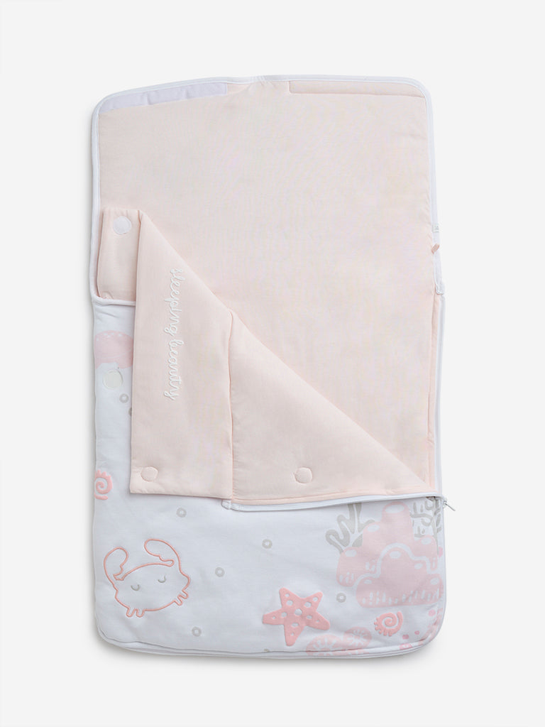 HOP Baby Pink Sea-Themed Cotton Sleeping Bag - Image 2