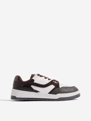 SOLEPLAY Brown Colour-Blocked Lace-Up Sneakers
