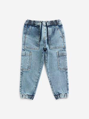 HOP Kids Blue Relaxed-Fit Mid-Rise Jeans