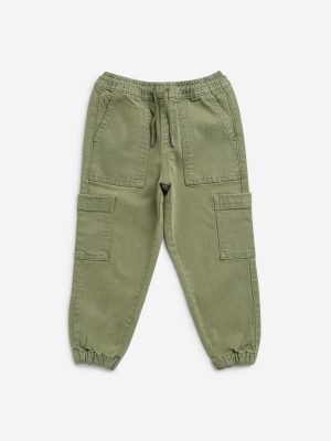 HOP Kids Olive Relaxed-Fit Mid-Rise Jeans