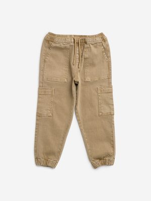 HOP Kids Taupe Relaxed-Fit Mid-Rise Jeans
