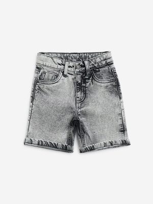 HOP Kids Charcoal Washed Mid-Rise Shorts