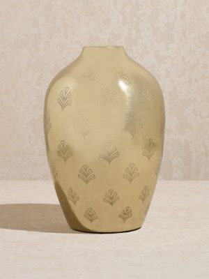 Westside Home Gold Floral Etched Vase