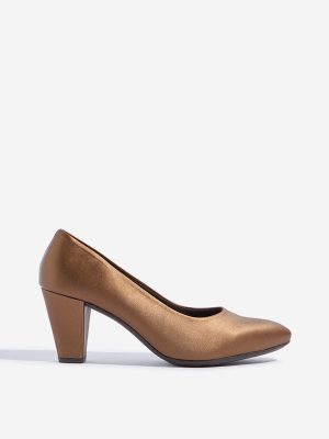 LUNA BLU Brown Block Pump Shoes