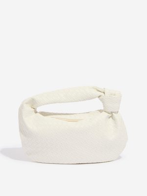 Westside White Woven Handbag