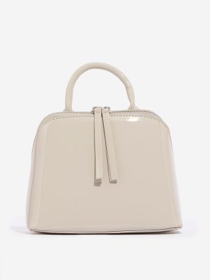 Westside Taupe Glossy Shoulder Bag