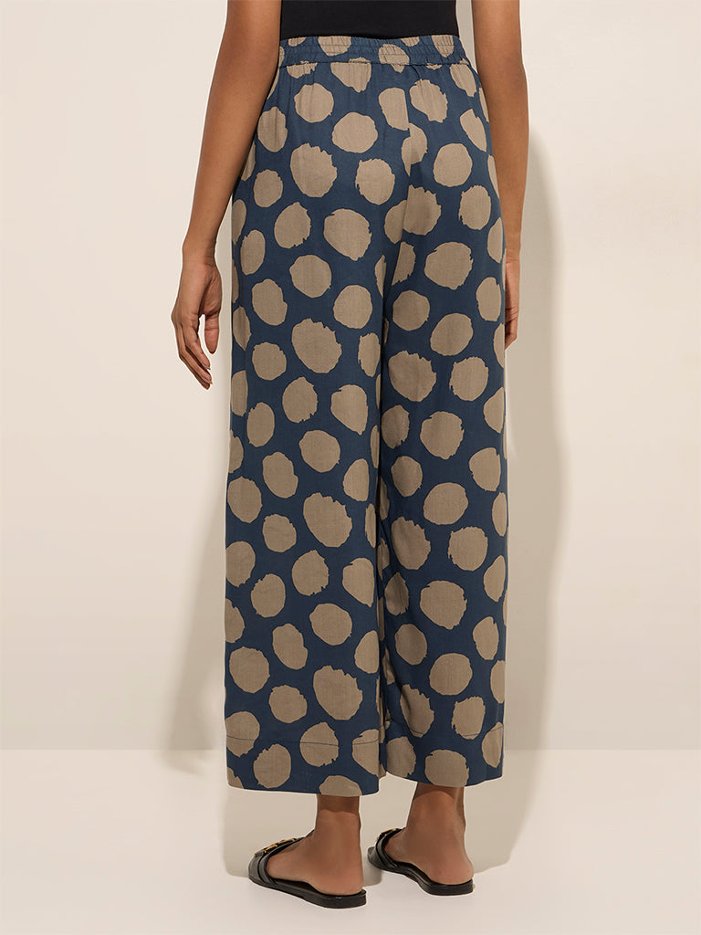 Utsa Indigo Printed Ethnic Pants - Image 2