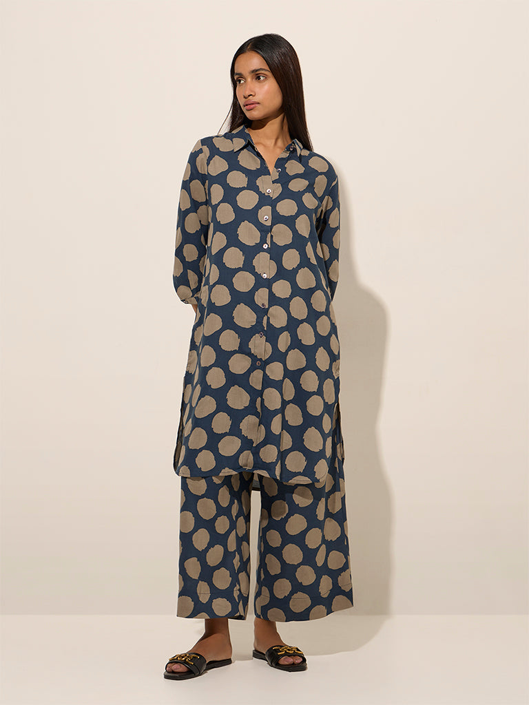Utsa Indigo Printed Ethnic Pants - Image 3