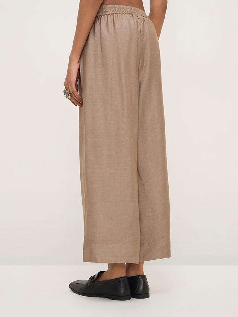Zuba Light Taupe High-Rise Ethnic Pants - Image 3