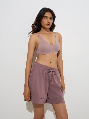 Wunderlove Mauve Cotton-Blend Bra