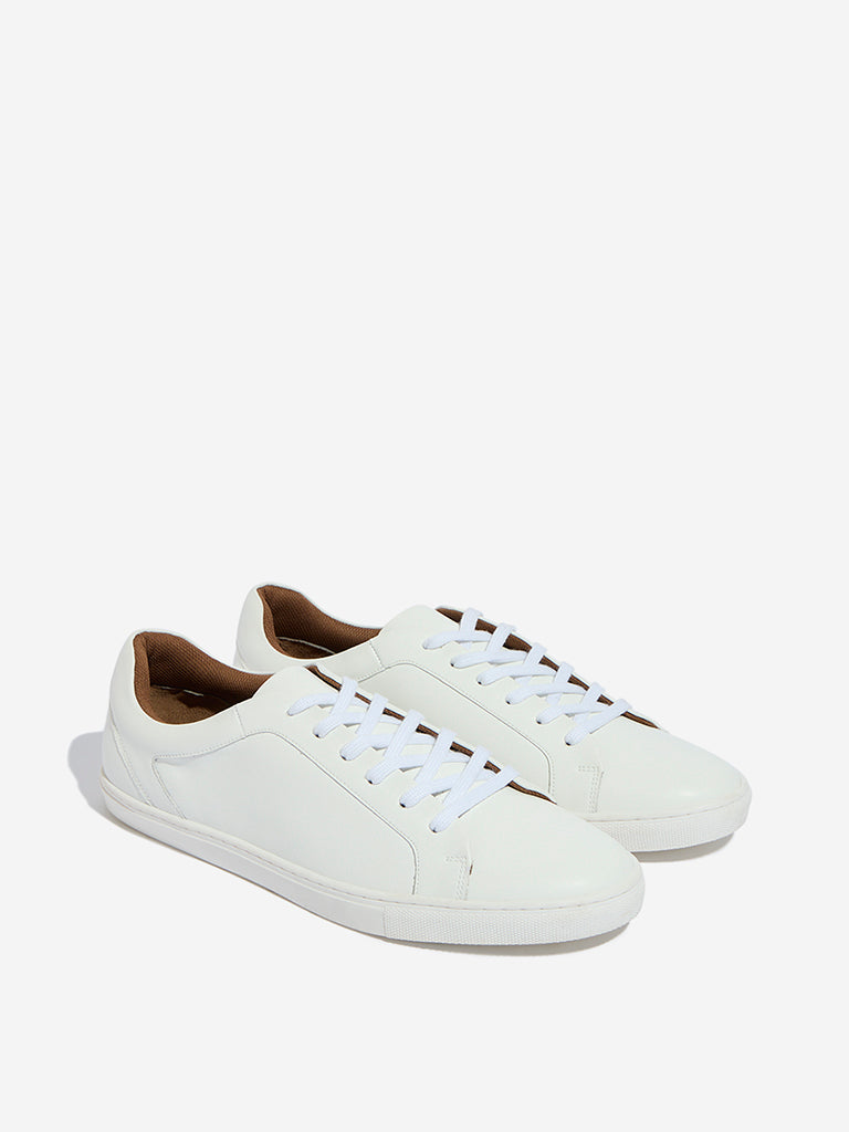SOLEPLAY White Genuine Leather Lace-Up Sneakers - Image 2