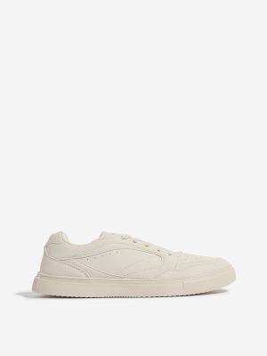 SOLEPLAY Off-White Perforated Lace-Up Sneakers