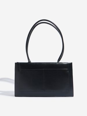 Westside Black Faux Leather Shoulder Bag