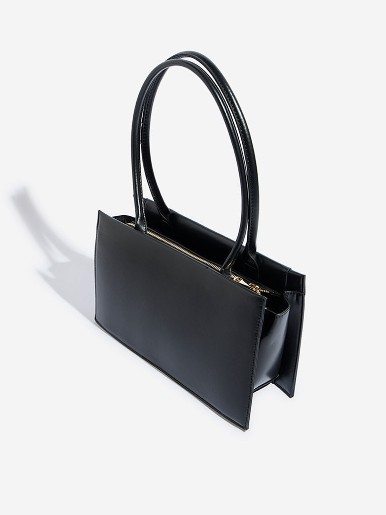 Westside Black Faux Leather Shoulder Bag - Image 2