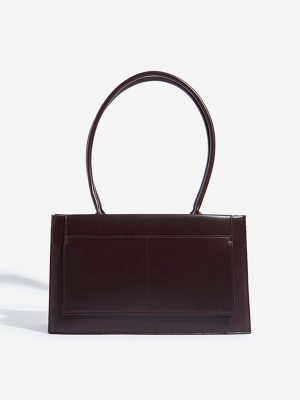 Westside Brown Faux Leather Shoulder Bag