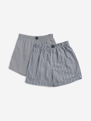 WES Lounge Black Cotton Boxers - Pack of 2