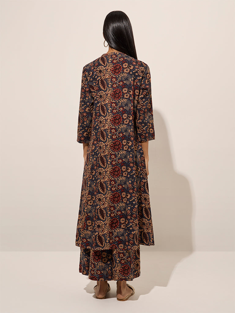 Utsa Navy Buta Printed A-Line Kurta - Image 5