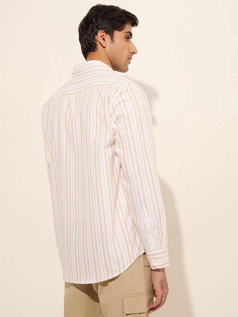 WES Casuals Multicolour Striped Relaxed-Fit Cotton Shirt - Image 4