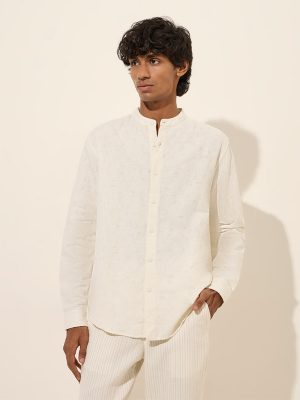 ETA Off-White Textured Relaxed-Fit Cotton Shirt