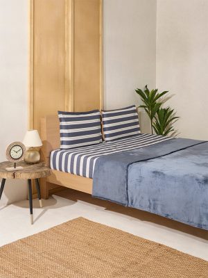 Westside Home Dusty Blue Queen Bed Fleece Blanket