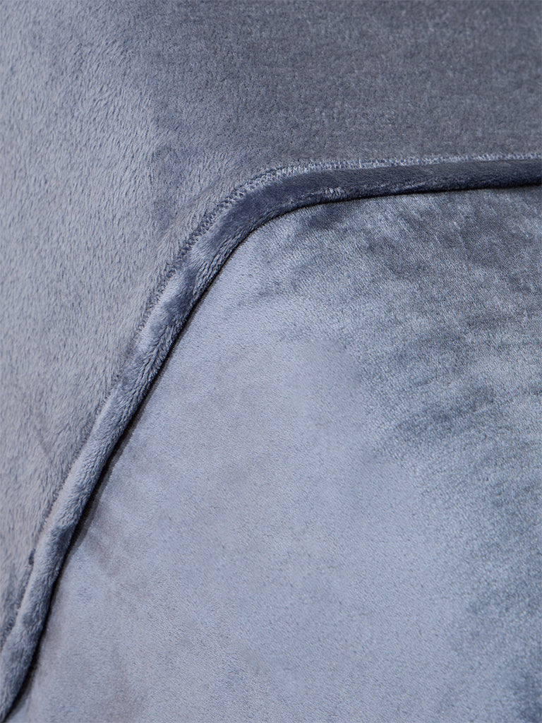 Westside Home Dusty Blue Queen Bed Fleece Blanket - Image 3