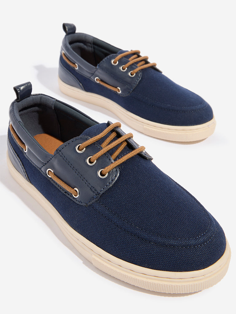 Yellow Navy Lace-Up Shoes - Image 3
