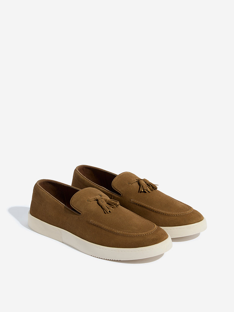 SOLEPLAY Brown Suede Leather Tassel Loafers - Image 2