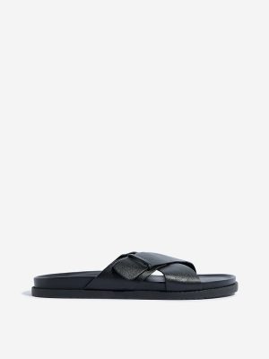 SOLEPLAY Black Criss-Cross Slides