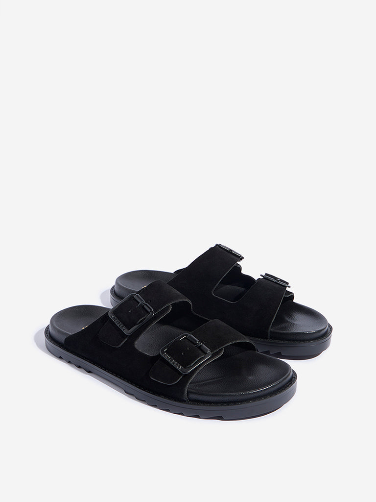 SOLEPLAY Black Dual-Strap Leather Sandals - Image 2
