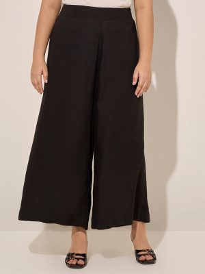 Diza Black Solid Palazzos