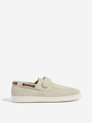 Yellow Kids Beige Slip-On Shoes