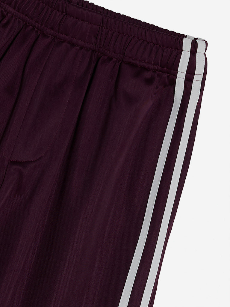 Y&F Kids Wine Stripe Printed Mid-Rise Track Pants - Image 4
