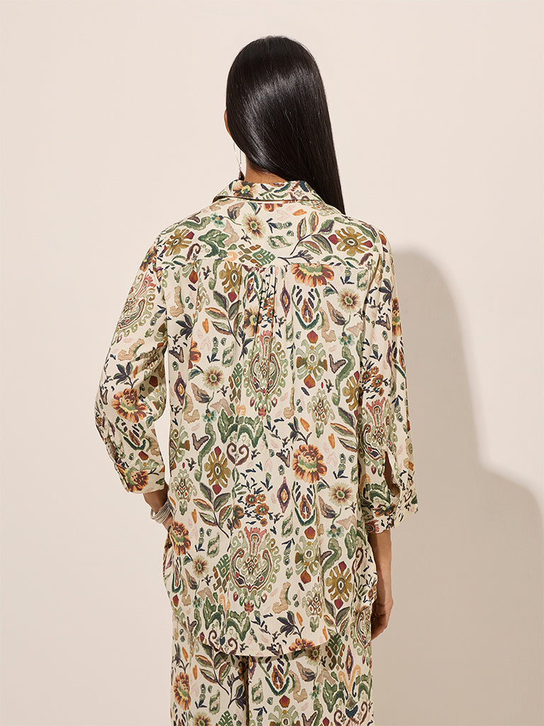 Utsa Multicolour Floral Printed Tunic - Image 4
