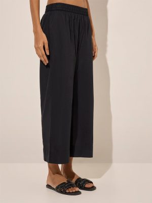Utsa Black Ethnic Cotton Pants
