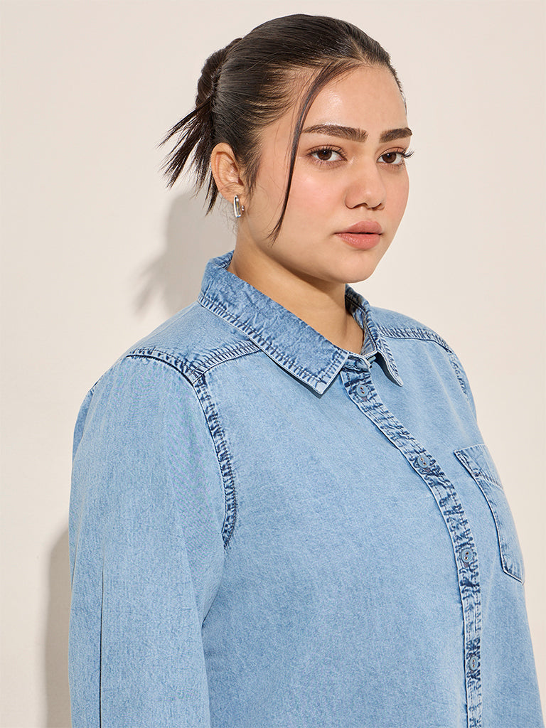 Gia Light Blue Denim Shirt - Image 2